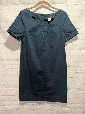 J. Crew Navy Blue Short-Sleeve Shift Dress Woman’s Size 4
